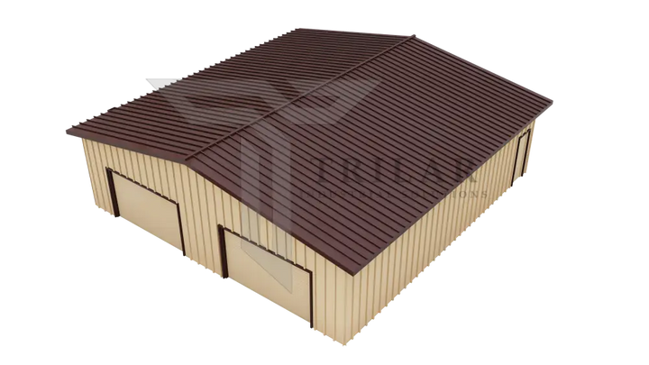 2 Car Garage Metal Building Kit 25’Wx49’Lx13’H with Electric Roll Up Door