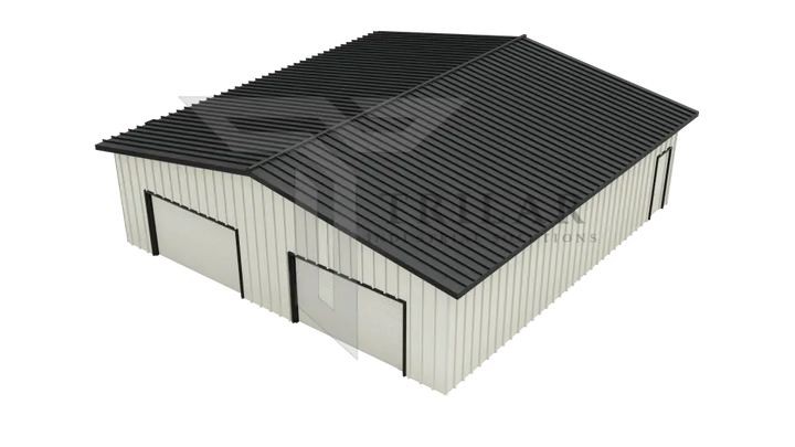 2 Car Garage Metal Building Kit 25’Wx49’Lx13’H with Electric Roll Up Door