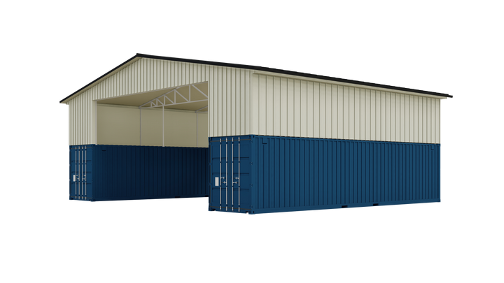Kit 2 - Metal Shipping Container Roof Kit 46'Wx40'Lx21'5"H - Trilar Industrial Solutions LLC