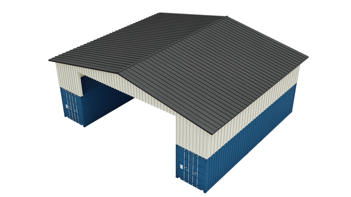 Kit 2 - Metal Shipping Container Roof Kit 46'Wx40'Lx21'5"H - Trilar Industrial Solutions LLC