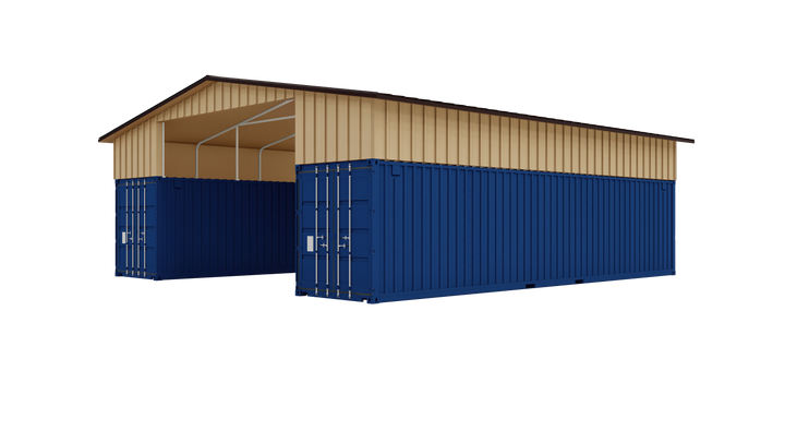 Kit 3 - Metal Shipping Container Roof Kit 36'x40'x18' - Trilar Industrial Solutions LLC