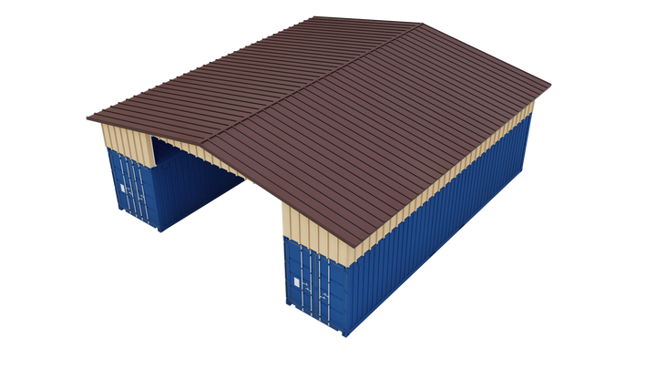 Kit 3 - Metal Shipping Container Roof Kit 36'x40'x18' - Trilar Industrial Solutions LLC