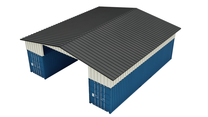 Kit 3 - Metal Shipping Container Roof Kit 36'x40'x18' - Trilar Industrial Solutions LLC