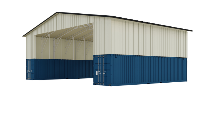 Kit 7 - Metal Shipping Container Roof Kit - 56'Wx40'Lx26'H - Trilar Industrial Solutions LLC