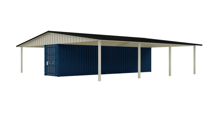 Kit 6 - Roof Kit with 8 Post for Single Container - 38'x40'x14'10" - Trilar Industrial Solutions LLC