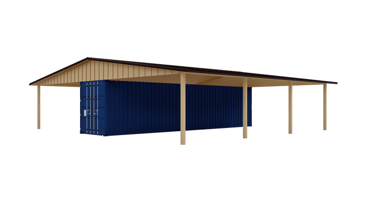 Kit 6 - Roof Kit with 8 Post for Single Container - 38'x40'x14'10" - Trilar Industrial Solutions LLC