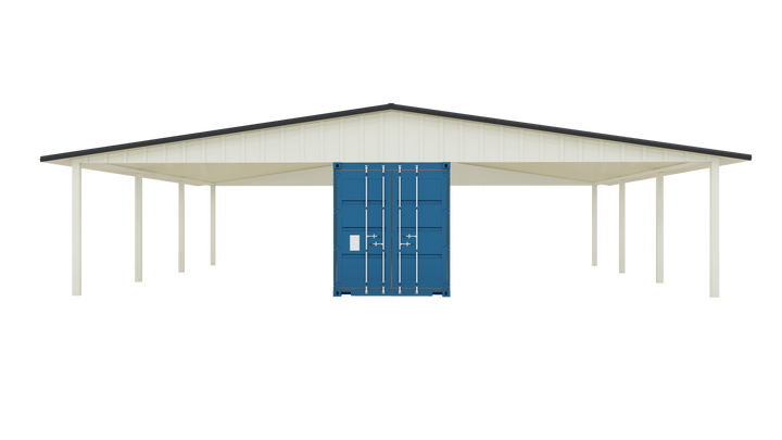 Kit 6 - Roof Kit with 8 Post for Single Container - 38'x40'x14'10" - Trilar Industrial Solutions LLC