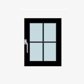 Dual-Pane Windows - 12" x 24" - Black - CX-004