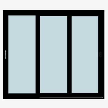 Dual-Pane Slider Door - 96' x 84" - Black -  CX-007