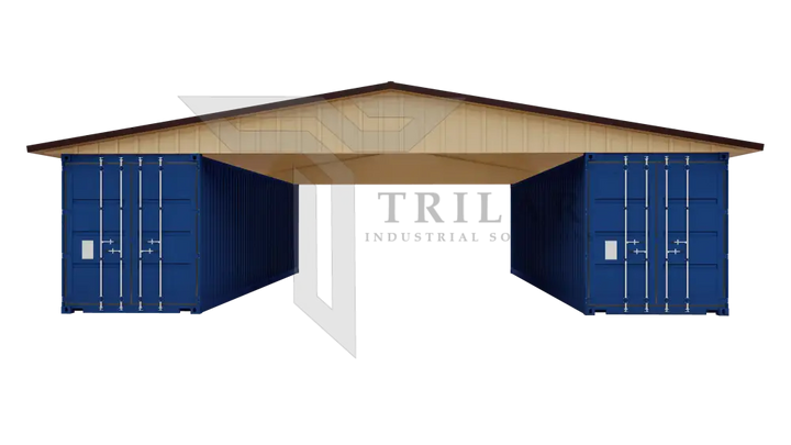 Kit 1 - Metal Shipping Container Roof Kit - 38’Wx40’Lx14’10’’H Brown/Beige