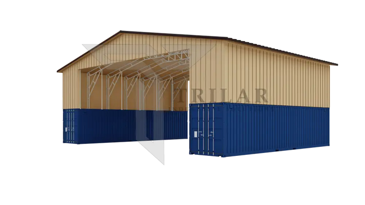 Kit 7 - Metal Shipping Container Roof Kit - 56’Wx40’Lx26’H