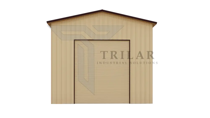 Metal RV Garage Building Kit 25’W x 49’L x 19’5’’H With Electric Roll Up Brown/Beige